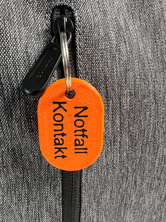 NFC Notfallkontakt Anhänger für Kinder | Schulranzen Schlüsselanhänger | SOS Tag